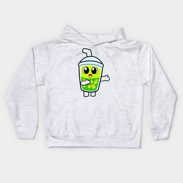 Happy Boba Milktea Kawai Kids Hoodie by Irlustra Studio